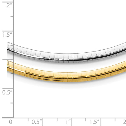 14K Bicolor Lt Wendbar 4mm Omega mit Verlängerung Halskette