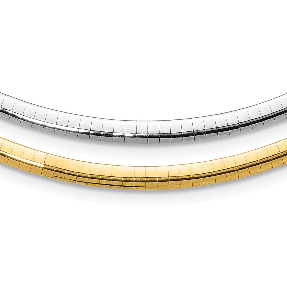14K Bicolor Lt Wendbar 4mm Omega mit Verlängerung Halskette