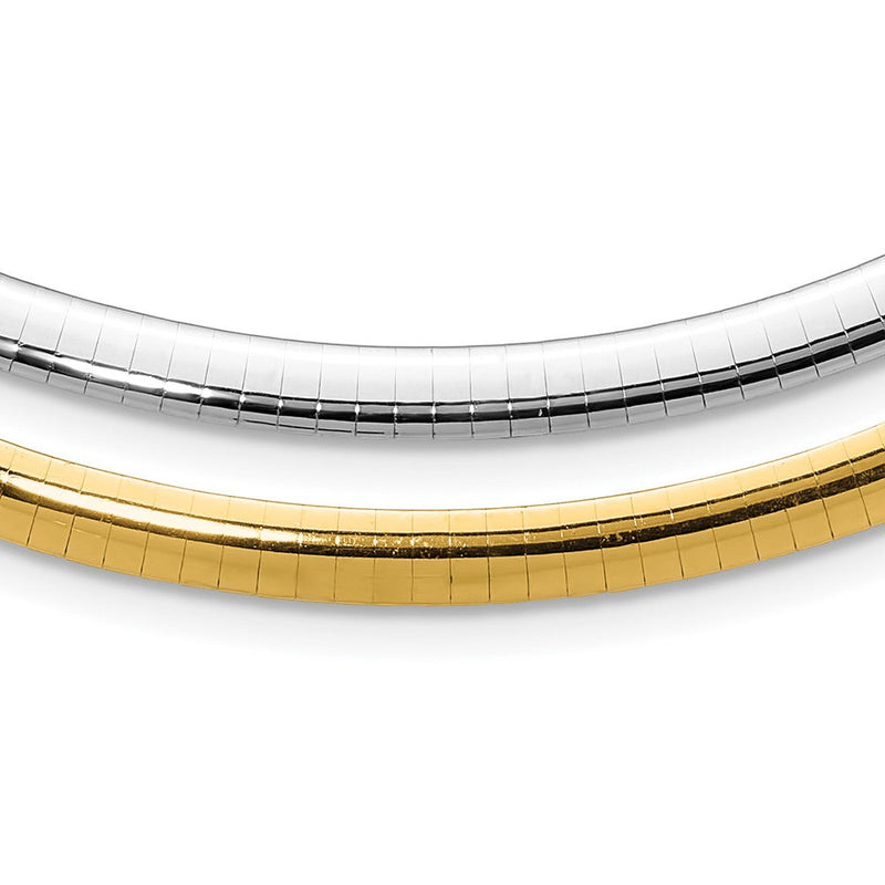 14K Bicolor Lt Wendbar 5mm Omega mit Verlängerung Halskette
