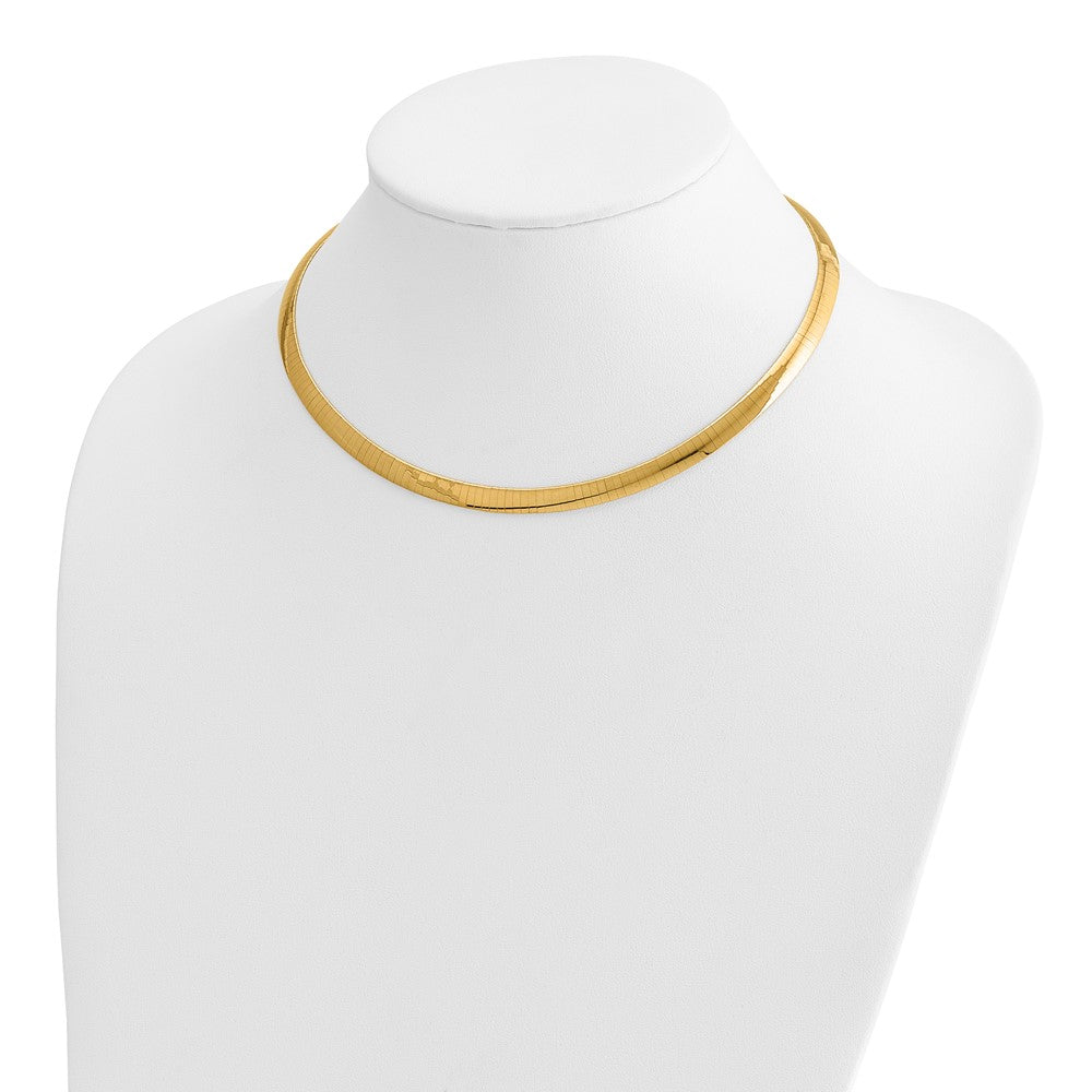 14K Bicolor Lt Wendbar 6mm Omega mit Verlängerung Halskette