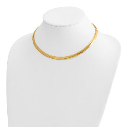 14K Bicolor Lt Wendbar 6mm Omega mit Verlängerung Halskette