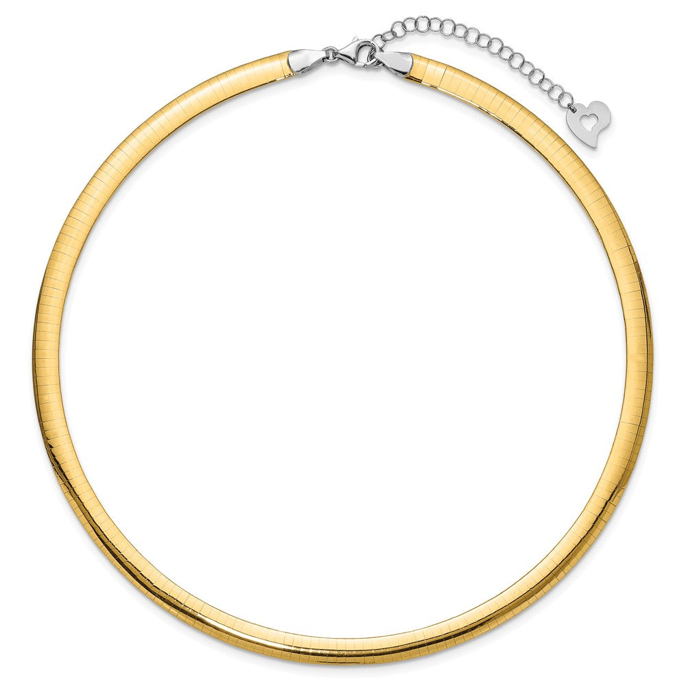 14K Bicolor Lt Wendbar 6mm Omega mit Verlängerung Halskette