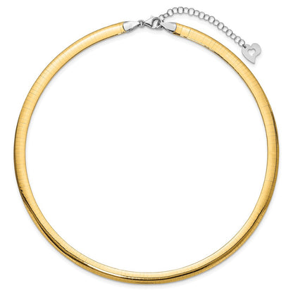 14K Bicolor Lt Wendbar 6mm Omega mit Verlängerung Halskette