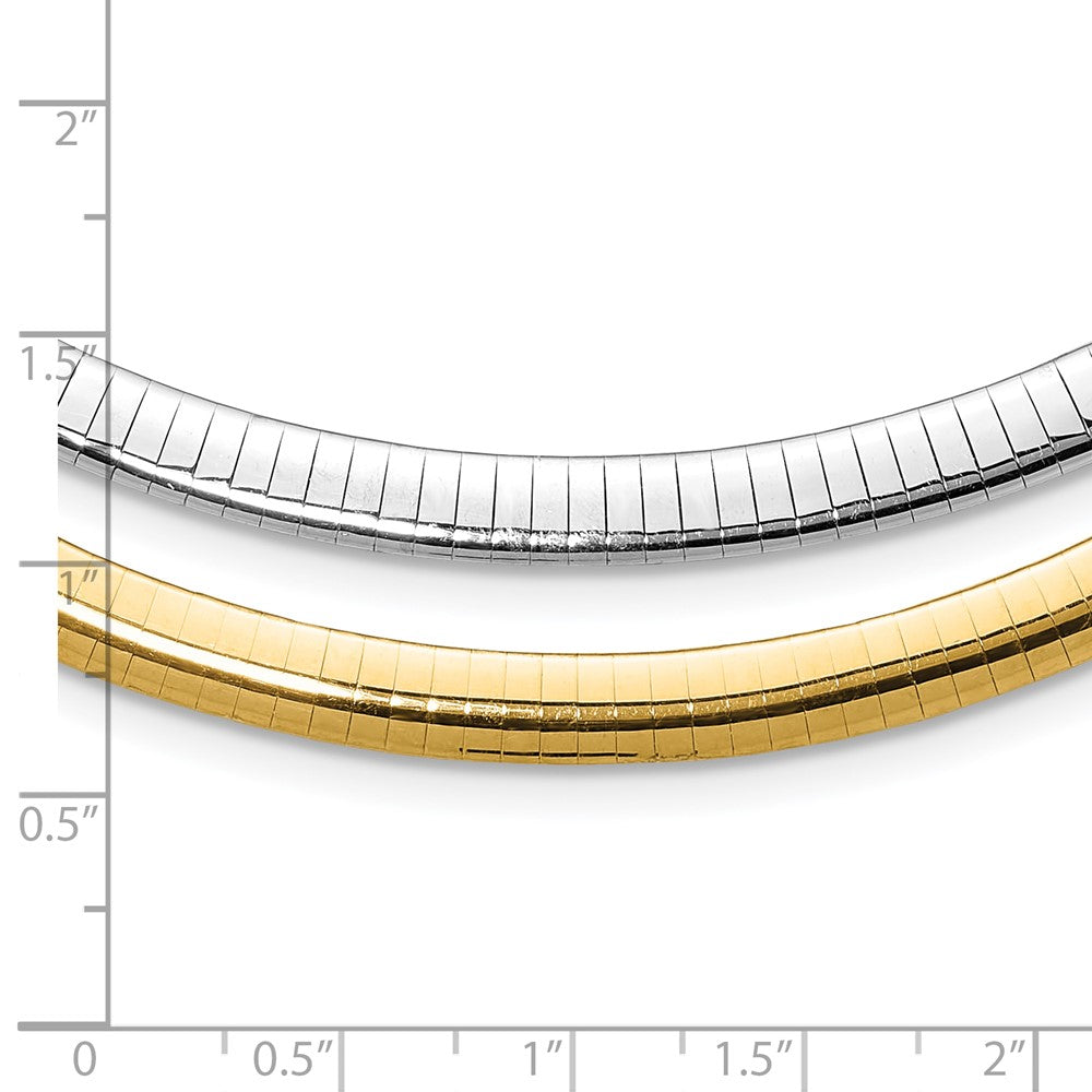 14K Bicolor Lt Wendbar 6mm Omega mit Verlängerung Halskette