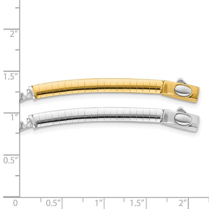 14K Bicolor 4mm Weiß & Gelb Gewölbt Omega Verlängerung For Halskette