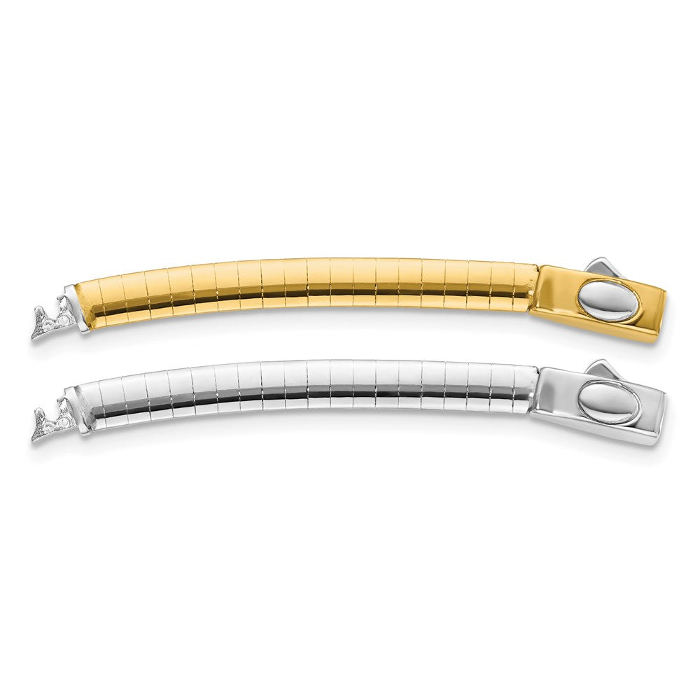 14K Bicolor 4mm Weiß & Gelb Gewölbt Omega Verlängerung For Halskette
