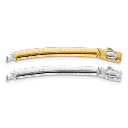 14K Bicolor 4mm Weiß & Gelb Gewölbt Omega Verlängerung For Halskette