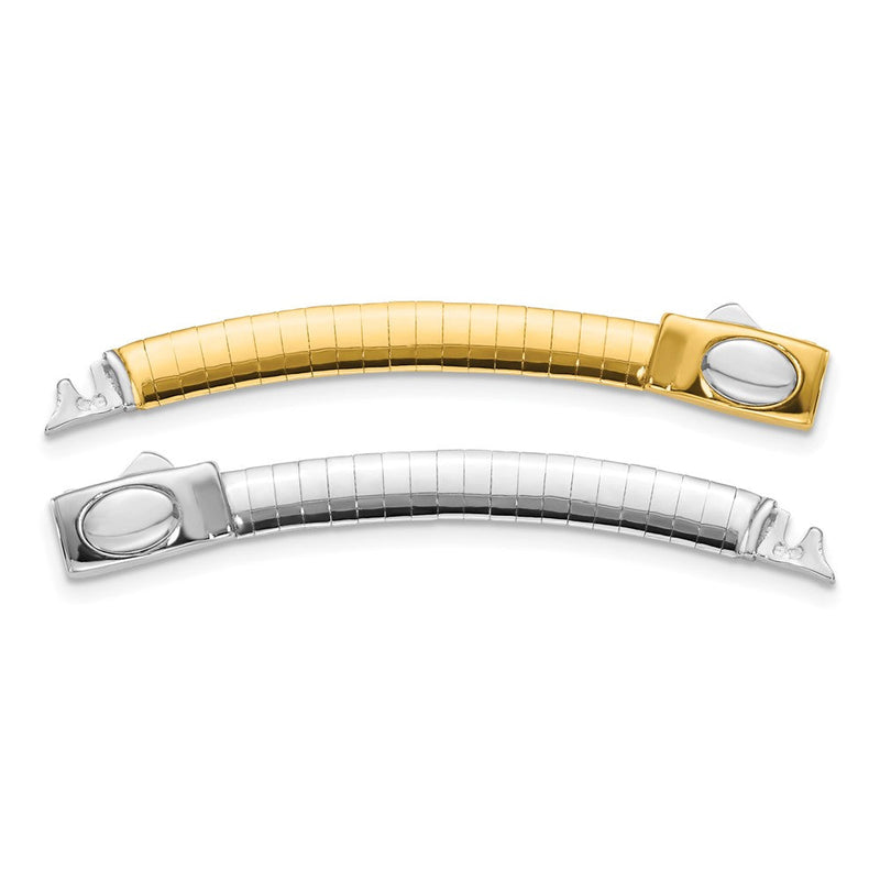 14K Bicolor 5mm Weiß & Gelb Gewölbt Omega Verlängerung For Halskette