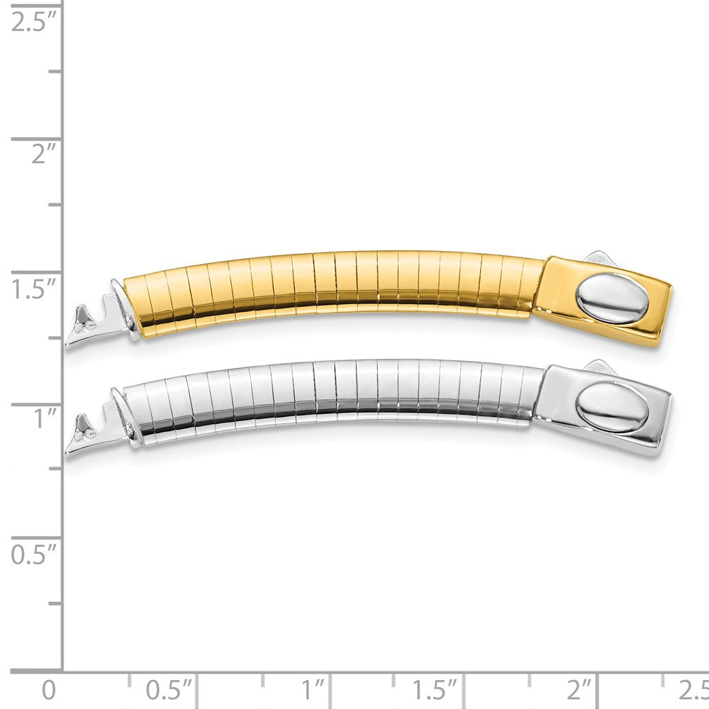 14K Bicolor 6mm Weiß & Gelb Gewölbt Omega Verlängerung For Halskette