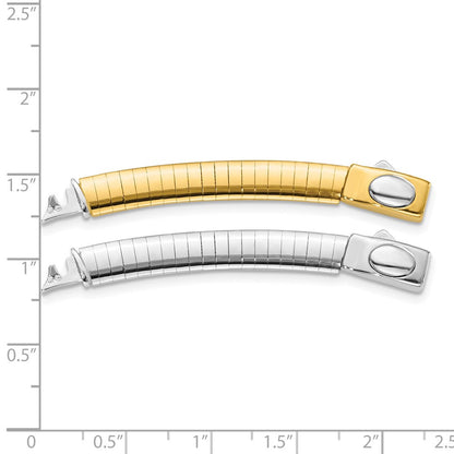 14K Bicolor 6mm Weiß & Gelb Gewölbt Omega Verlängerung For Halskette