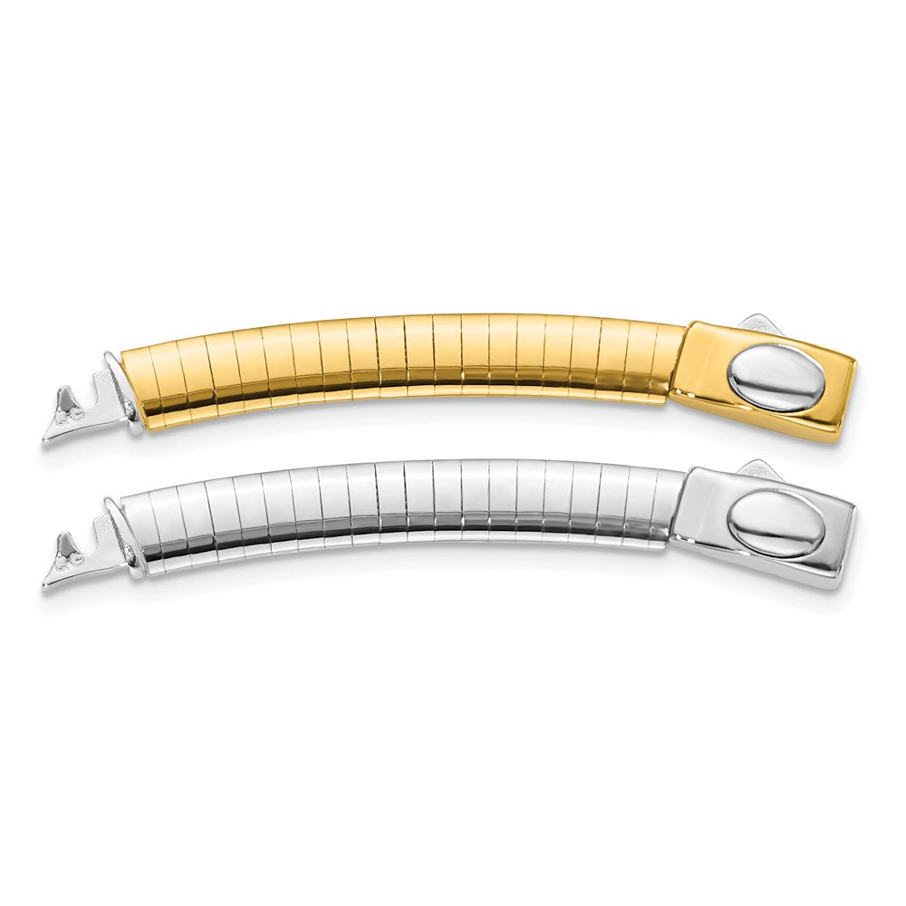 14K Bicolor 6mm Weiß & Gelb Gewölbt Omega Verlängerung For Halskette