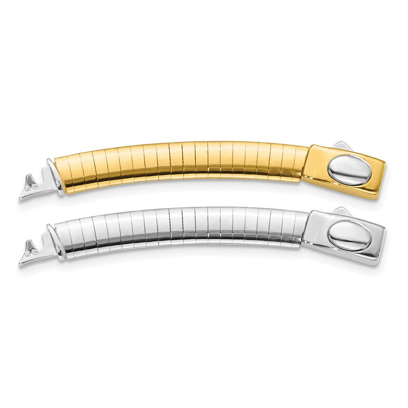 14K Bicolor 6mm Weiß & Gelb Gewölbt Omega Verlängerung For Halskette