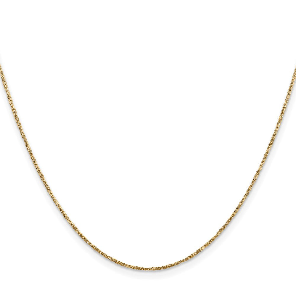 14K Gelbgold.70mm Ropa mit Federring Verschluss Kette Kinder Halskette
