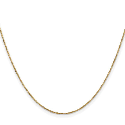 14K Gelbgold.70mm Ropa mit Federring Verschluss Kette Kinder Halskette