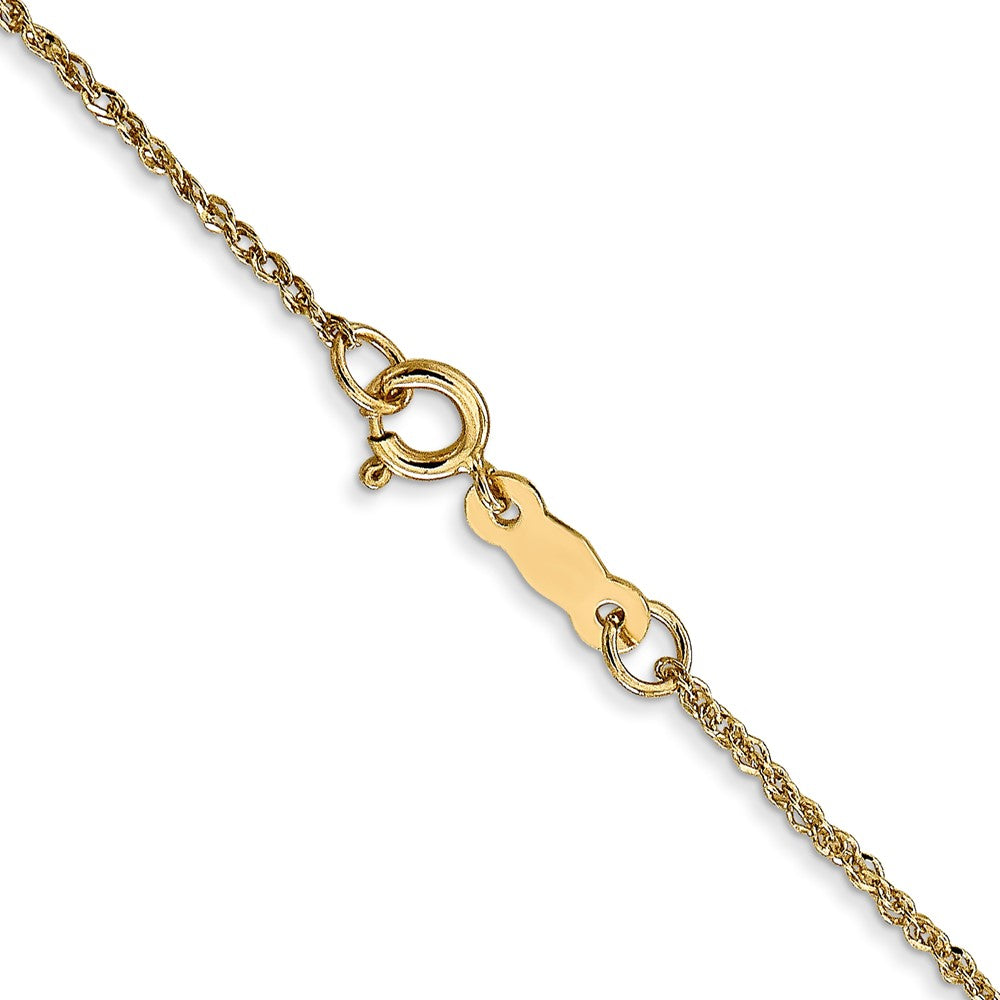 14K Gelbgold 1.1mm Ropa mit Federring Verschluss Kette Kinder Halskette
