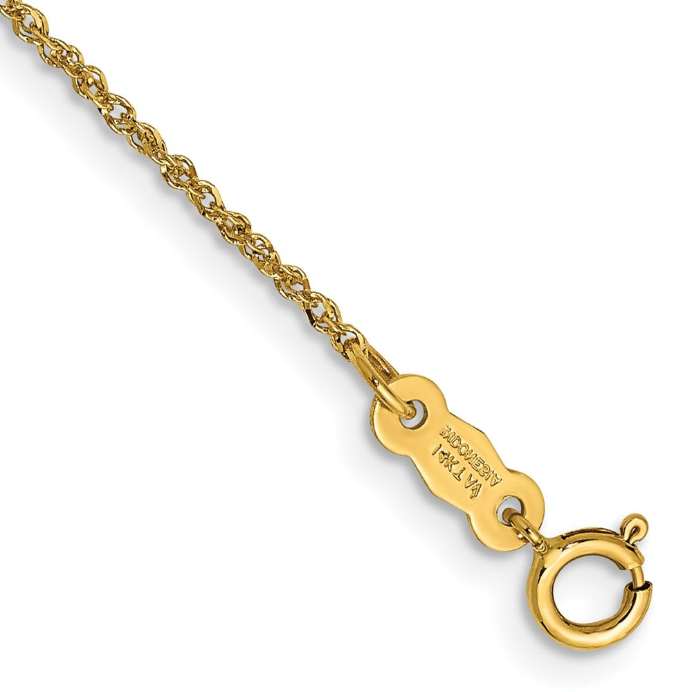 14K Gelbgold 1.1mm Ropa mit Federring Verschluss Gliederarmband