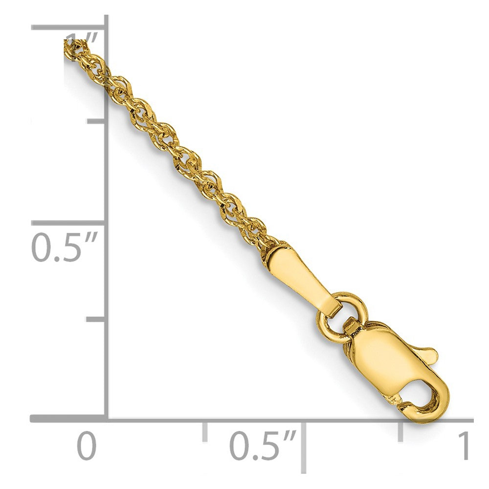 14K Gelbgold 1.7mm Ropa mit Karabinerverschluss Kette Fußkettchen