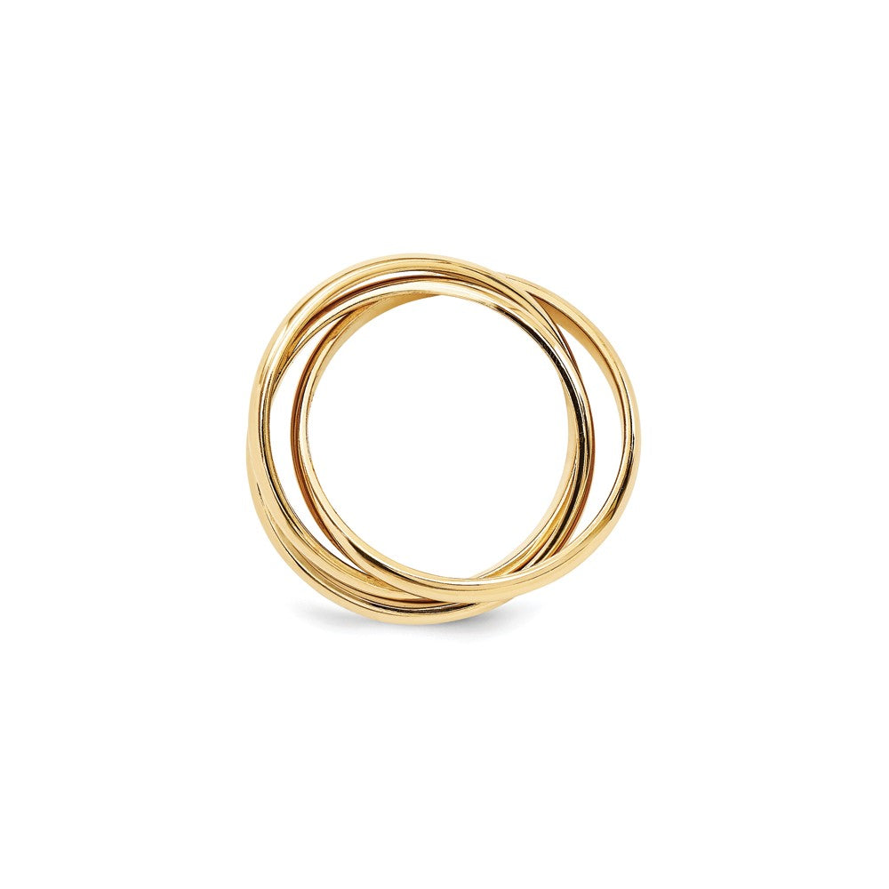 14K Gelbgold polierter Rolling-Ring