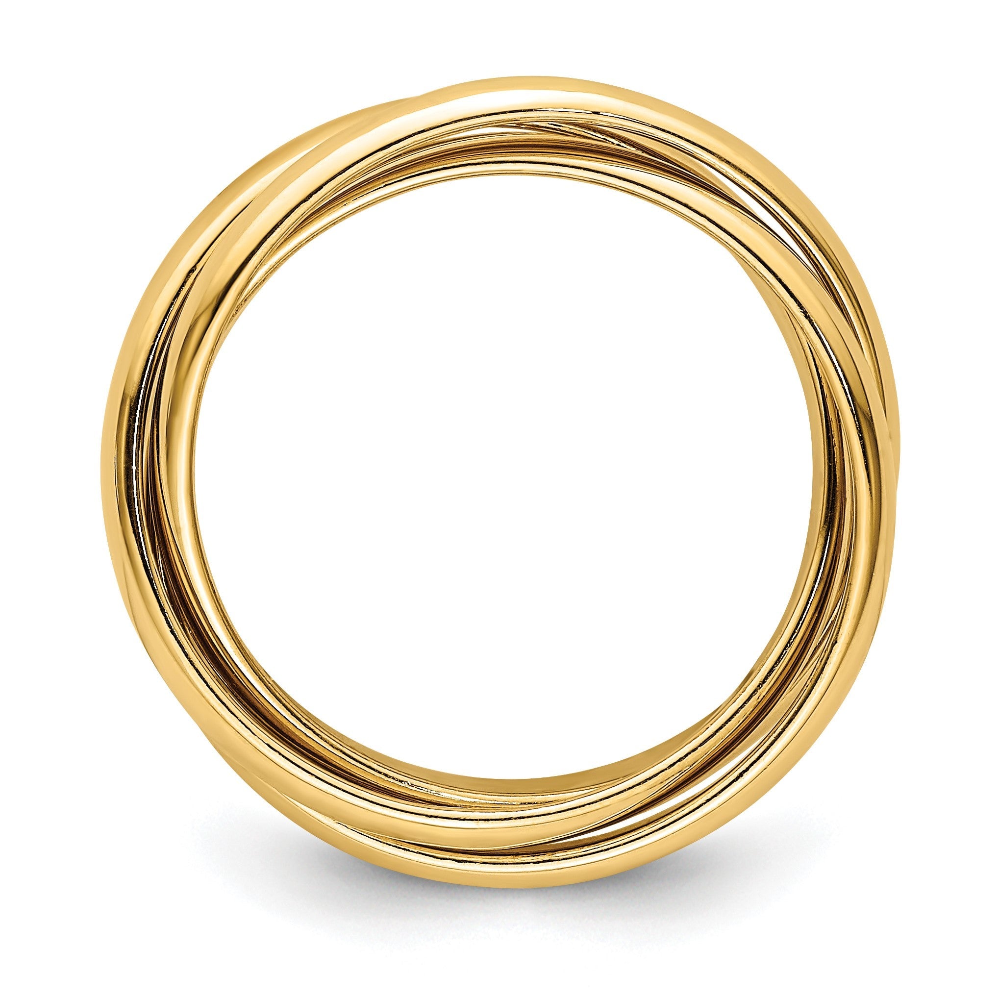 14K Gelbgold polierter Rollring