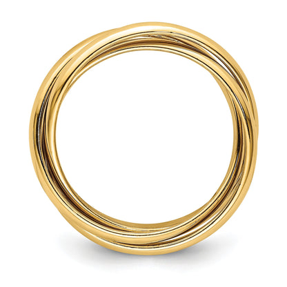 14K Gelbgold polierter Rollring