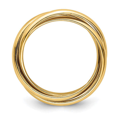 14K Gelbgold polierter Rolling-Ring