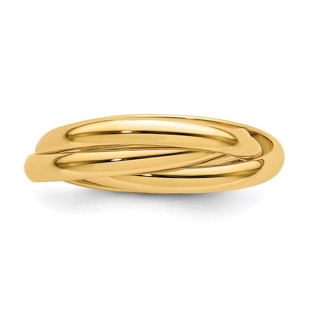14K Gelbgold polierter Rolling-Ring