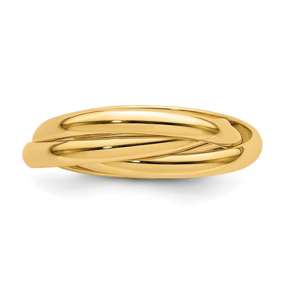 14K Gelbgold polierter Rolling-Ring