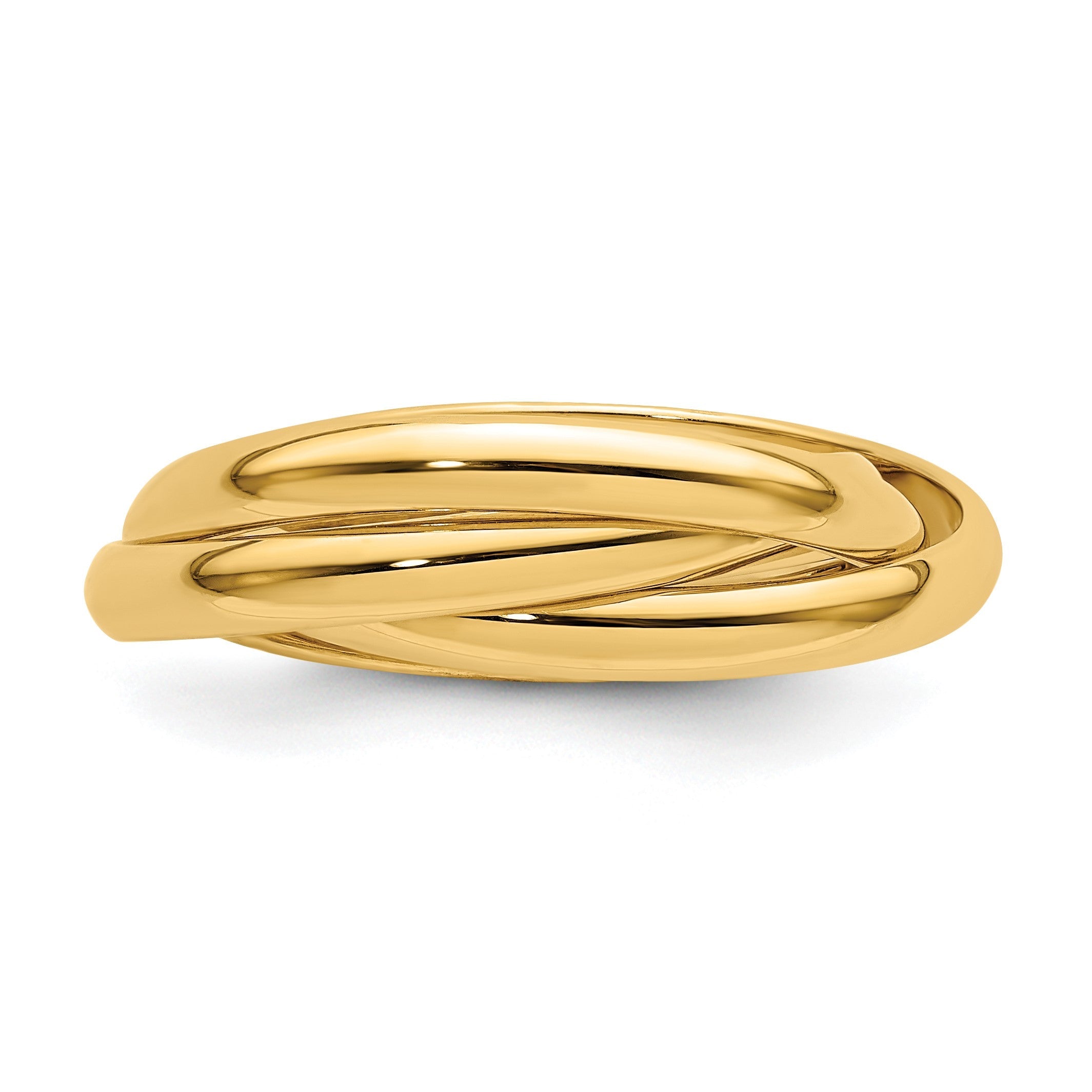 14K Gelbgold polierter Rolling-Ring