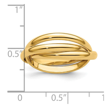 14K Gelbgold polierter Rolling-Ring