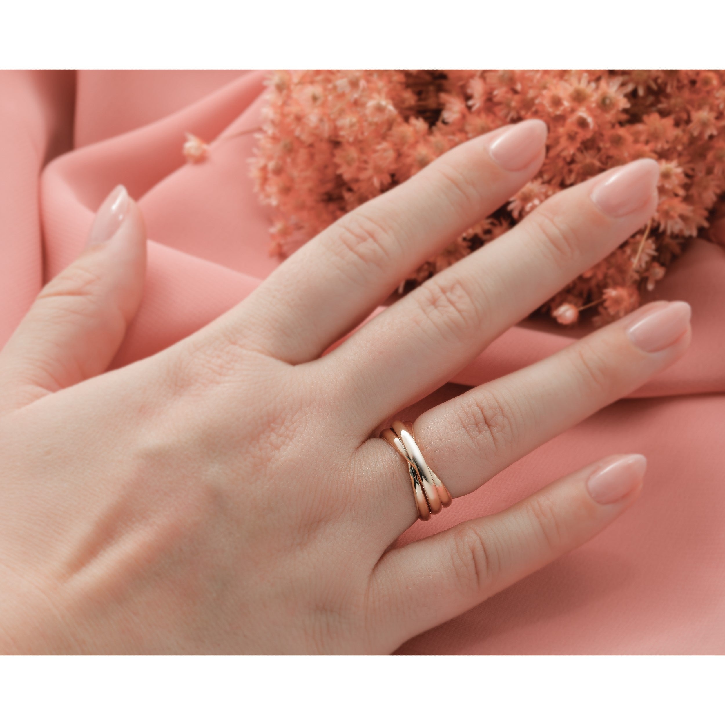 14K Gelbgold polierter Rollring