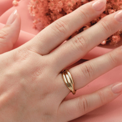 14K Gelbgold polierter Rollring