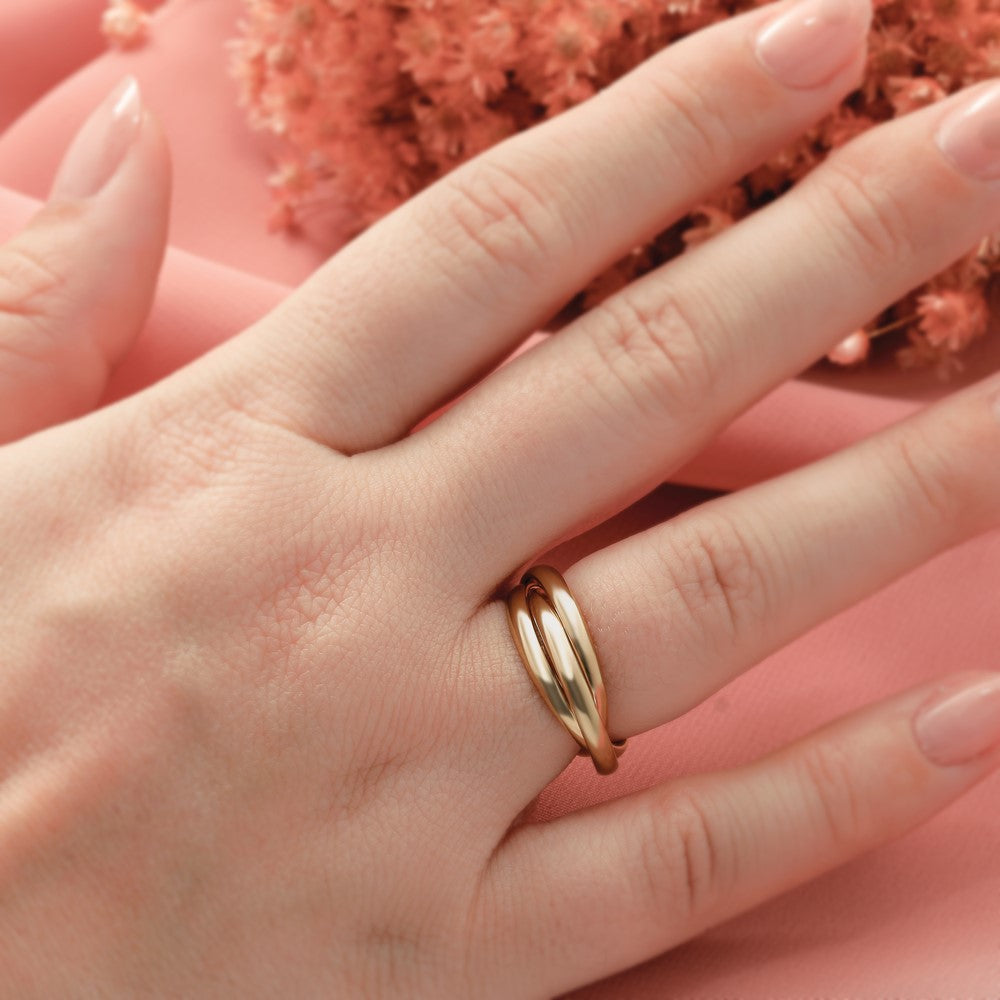 14K Gelbgold polierter Rolling-Ring