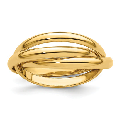 14K Gelbgold polierter Rolling-Ring