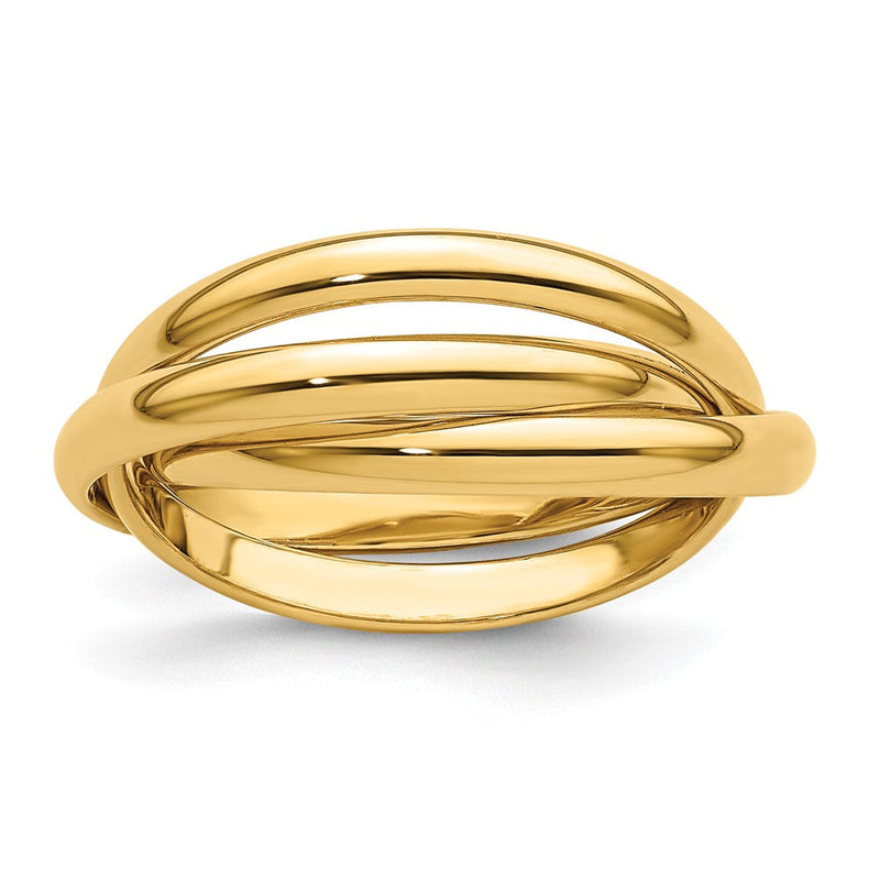 Ehering aus 14K Gelbgold, poliert, Rolling-Design