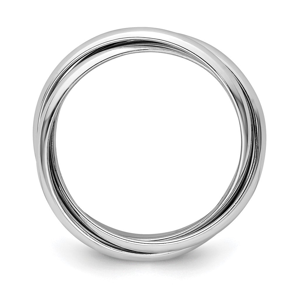 14K Weißgold Rolling-Ring, poliert