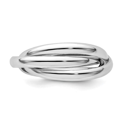 14K Weißgold Ring mit glänzender Oberfläche, mehrreihig drehbar
