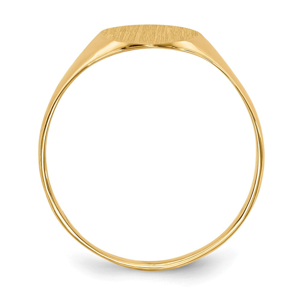 14K Gelbgold Siegelring mit geschlossener Rückseite, 10,0 x 8,5 mm