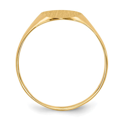 14K Gelbgold Siegelring mit geschlossener Rückseite, 10,0 x 8,5 mm