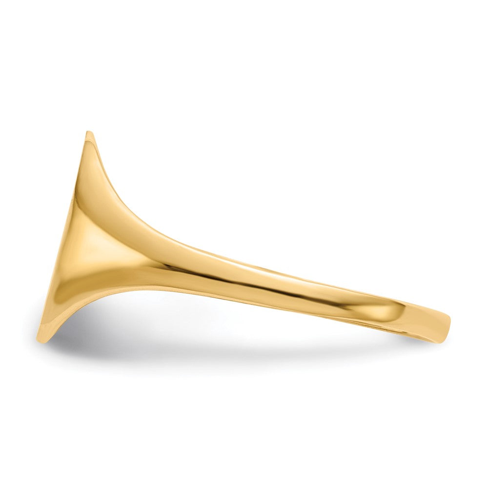 14K Gelbgold Siegelring mit geschlossener Rückseite, 10,0 x 8,5 mm