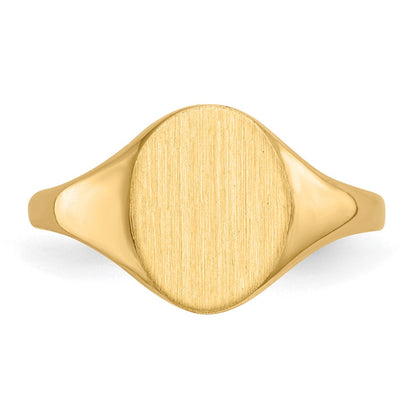 14K Gelbgold Siegelring mit geschlossener Rückseite, 10,0 x 8,5 mm