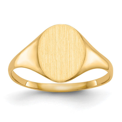 14K Gelbgold Siegelring mit geschlossener Rückseite, 10,0 x 8,5 mm