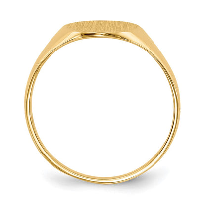 14K Gelbgold Siegelring mit geschlossener Rückseite, 10,5 x 8,5 mm