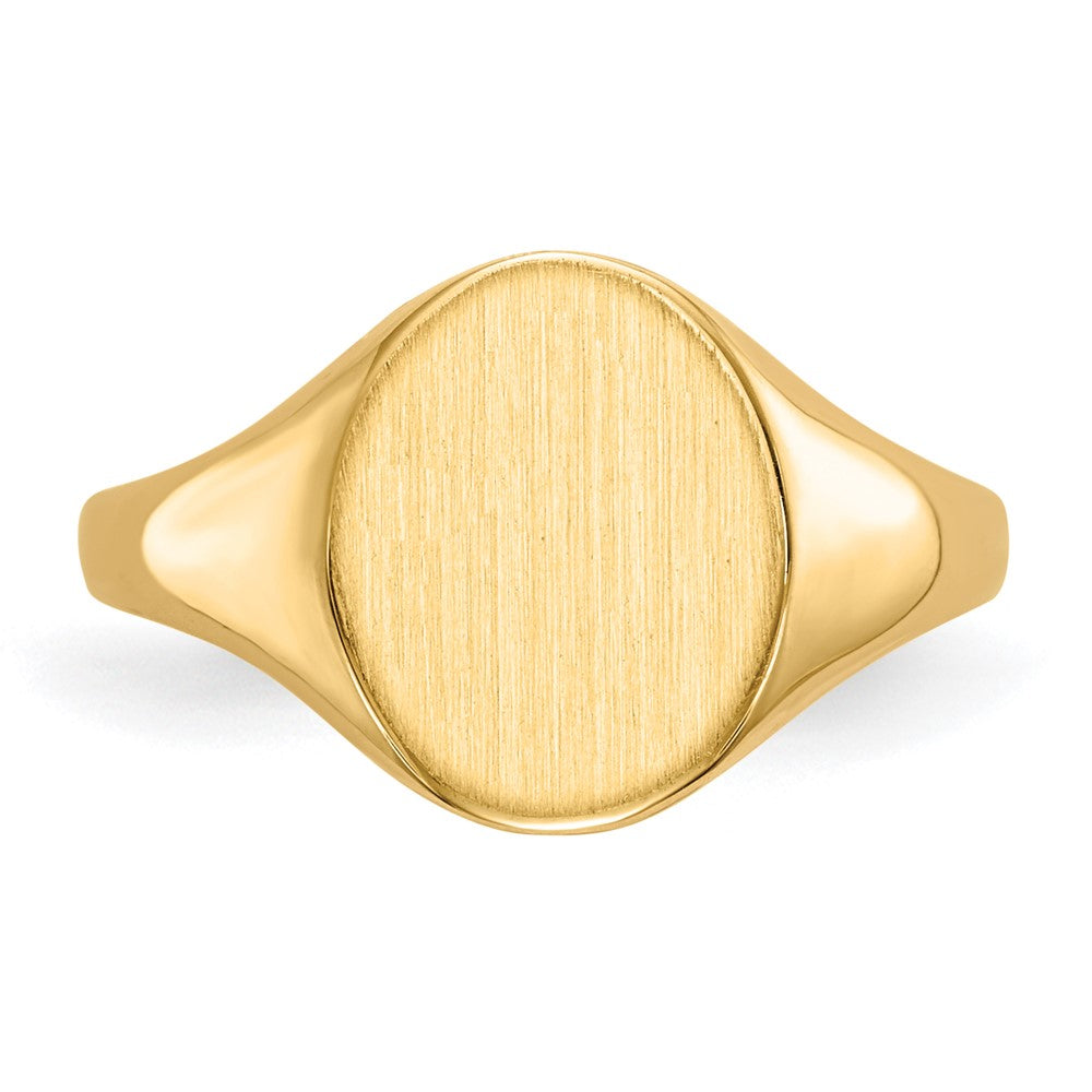 14K Gelbgold Siegelring mit geschlossener Rückseite, 10,5 x 8,5 mm