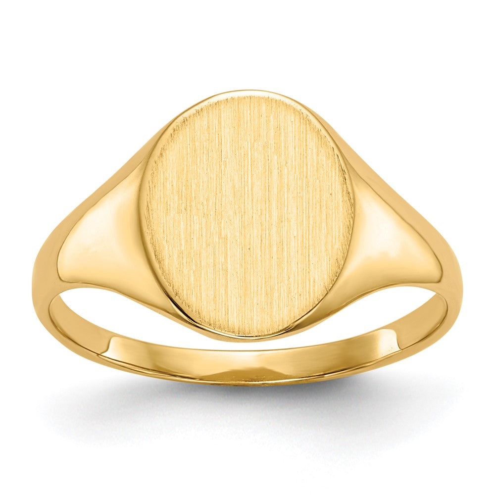 14K Gelbgold Siegelring mit geschlossener Rückseite, 10,5 x 8,5 mm