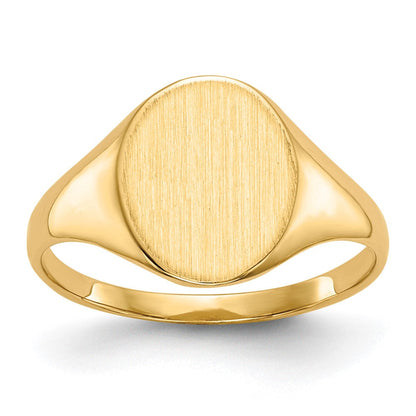 14K Gelbgold Siegelring mit geschlossener Rückseite, 10,5 x 8,5 mm