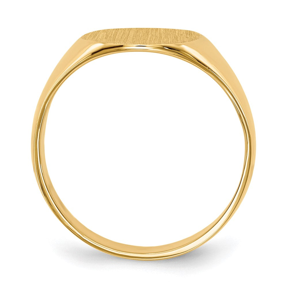 14K Gelbgold Siegelring mit geschlossener Fassung, 11,5 x 10,0 mm