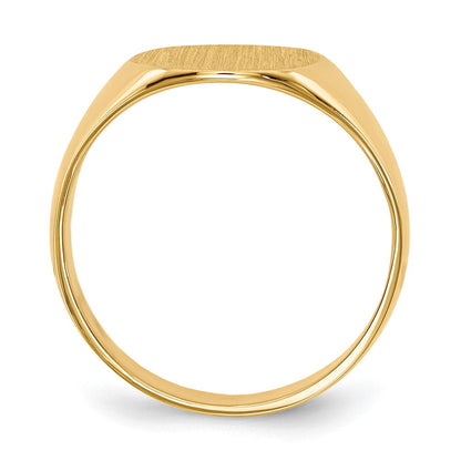 14K Gelbgold Siegelring mit geschlossener Fassung, 11,5 x 10,0 mm