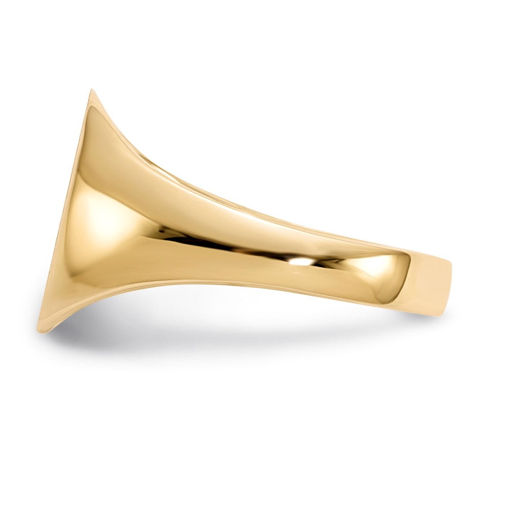 14K Gelbgold Siegelring mit geschlossener Fassung, 11,5 x 10,0 mm