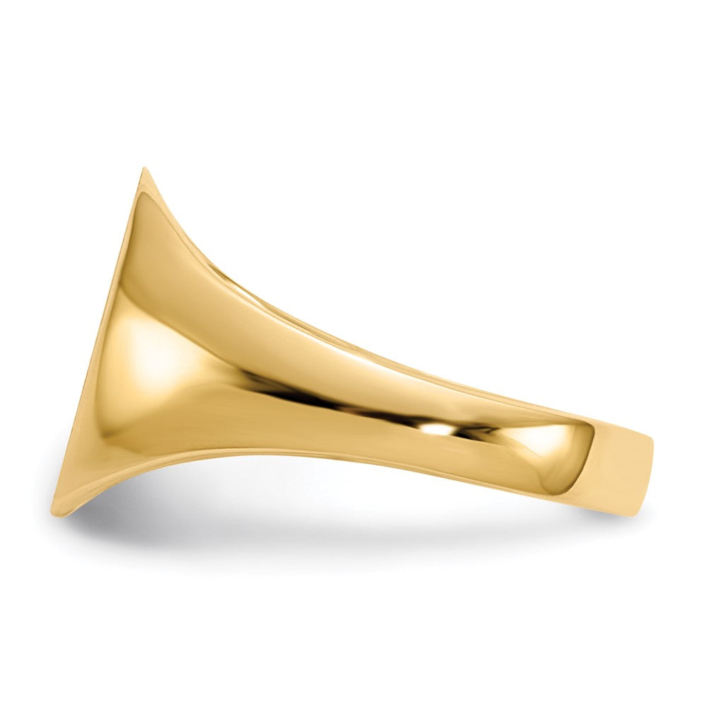 14K Gelbgold Siegelring mit geschlossener Fassung, 11,5 x 10,0 mm