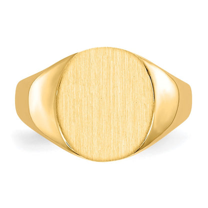 14K Gelbgold Siegelring mit geschlossener Fassung, 11,5 x 10,0 mm